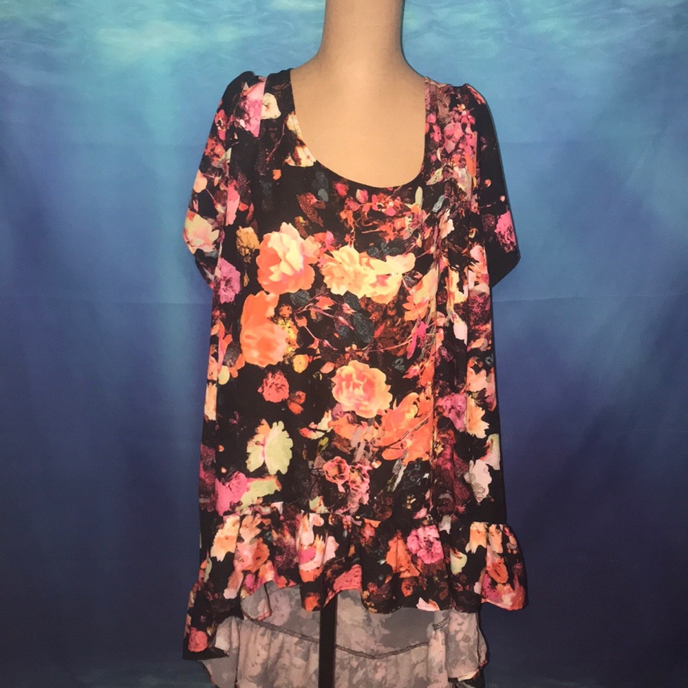 High Low Floral Tunic